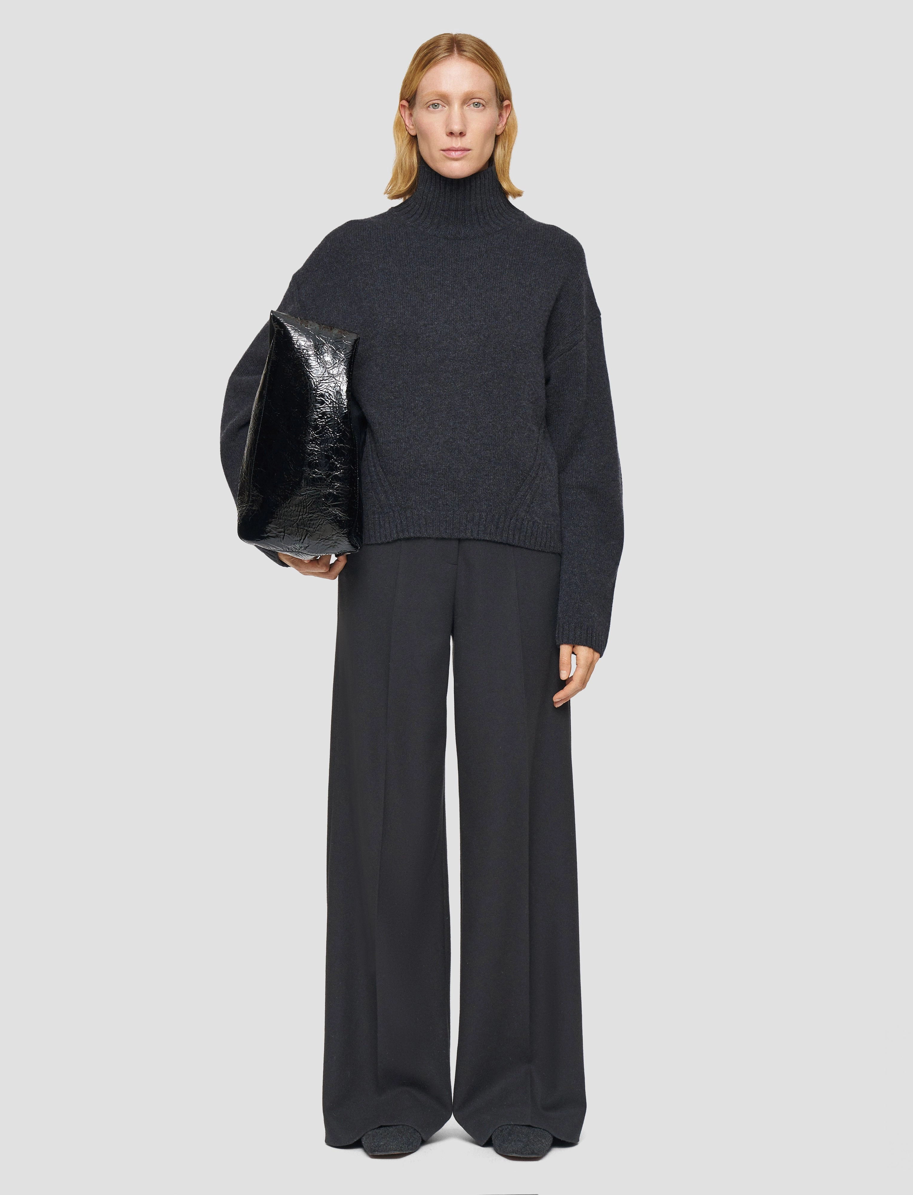 Tencel Blend Material Luxe Cashmere High Neck Jumper