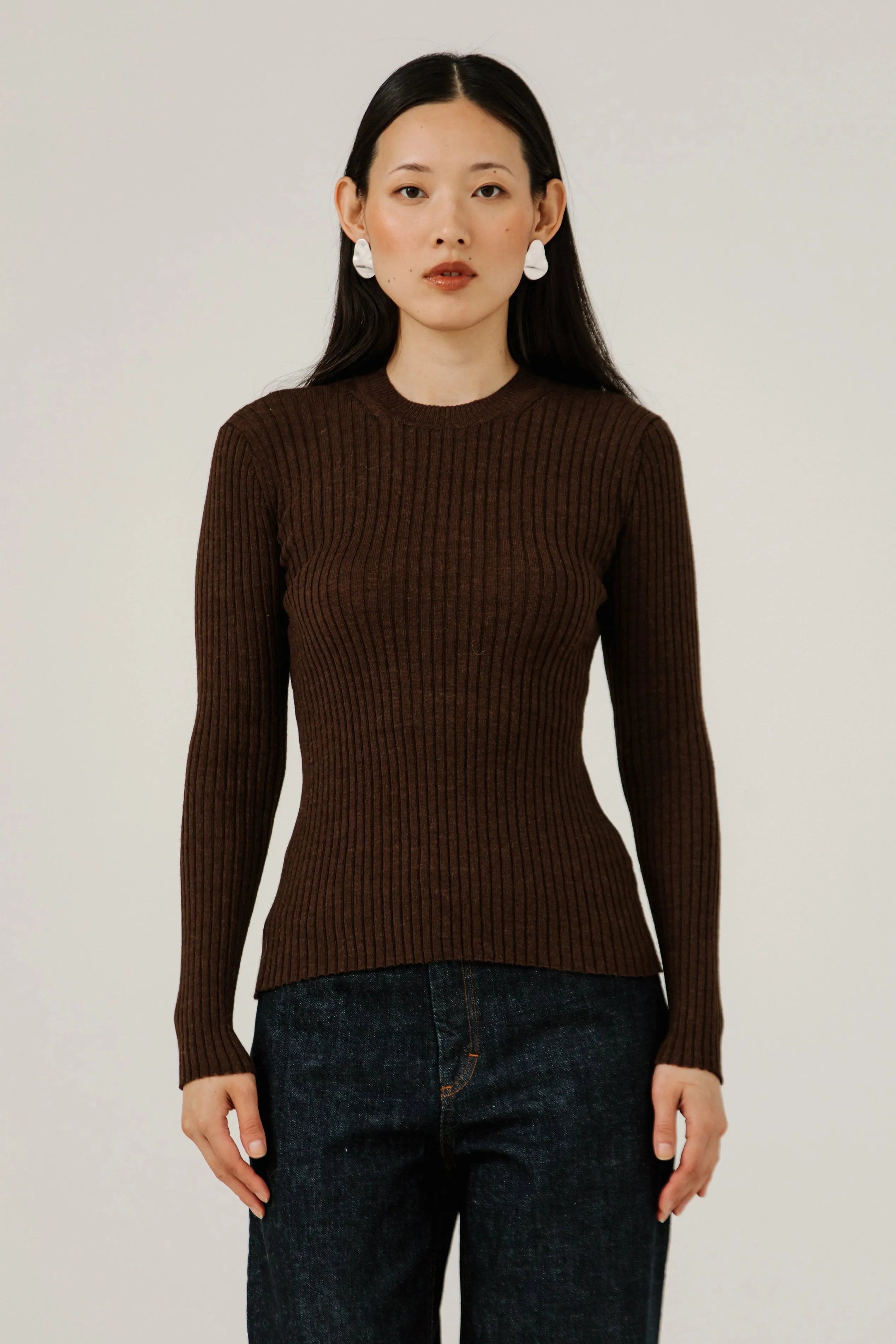 Fine Knit Rib Top Layering Comfort