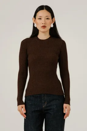Fine Knit Rib Top Layering Comfort