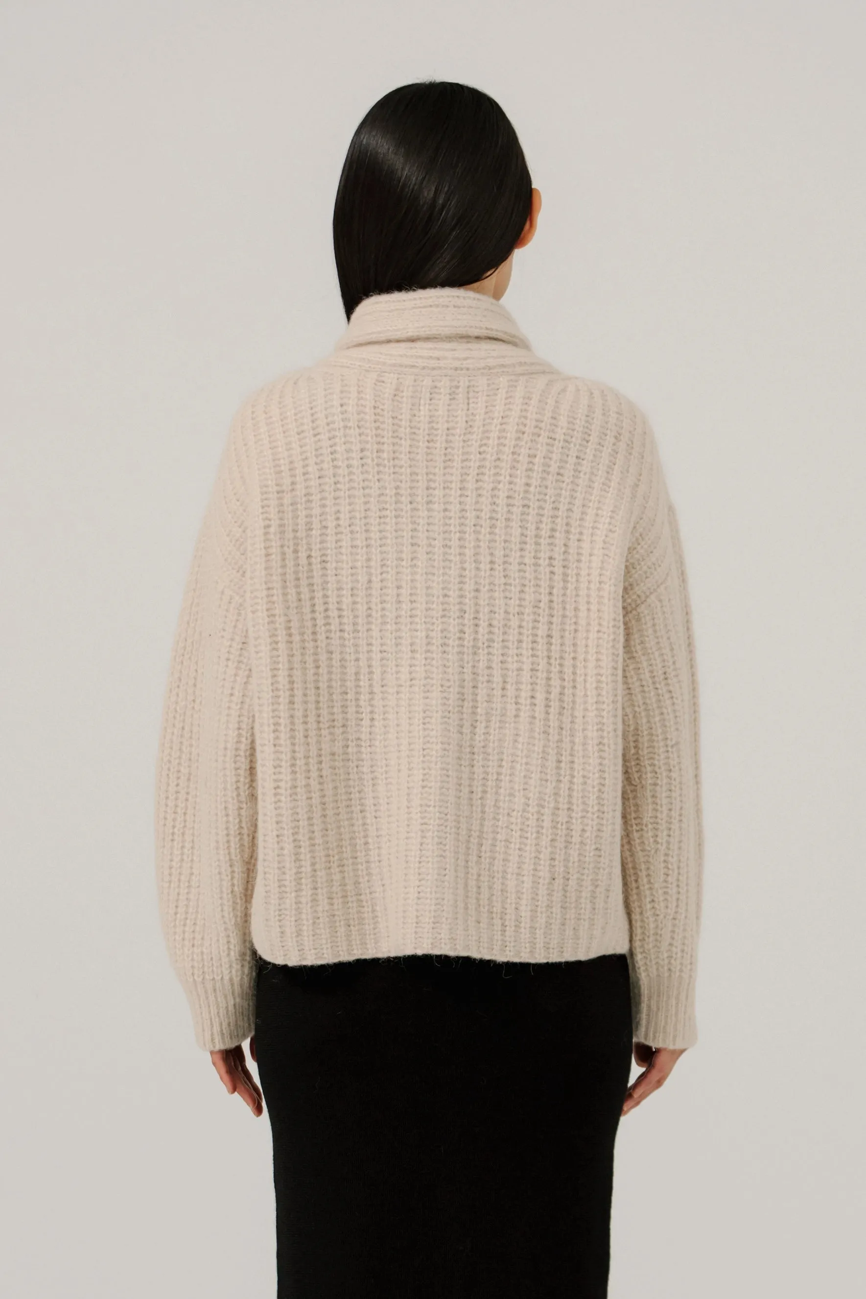 Seasonal Layers Textured Knit Oversized Shawl Cardigan