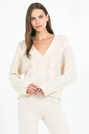 Warm Essentials Aster Cable Cashmere Cardigan