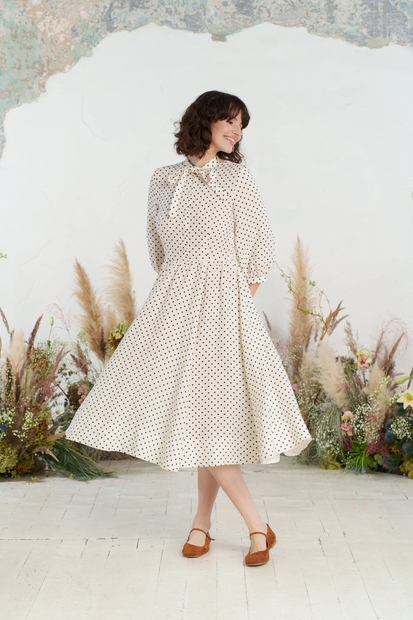 Jasmine Dress, 3/4 Sleeve Calm Outfit Office Fit