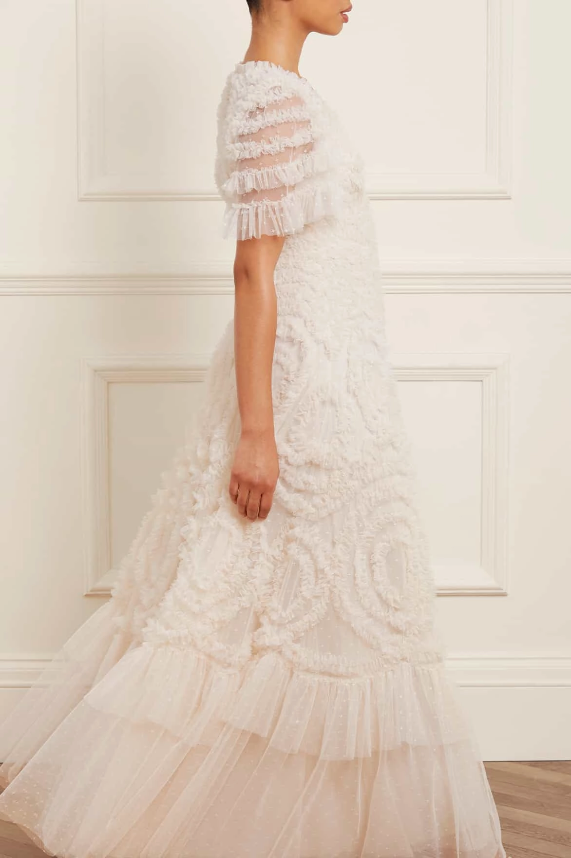 Perfect For Work Fresh Color Verity Ruffle V-Neck Gown