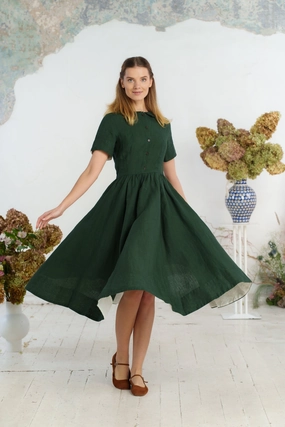 Classic Dress, Short Sleeve Earth-Tone