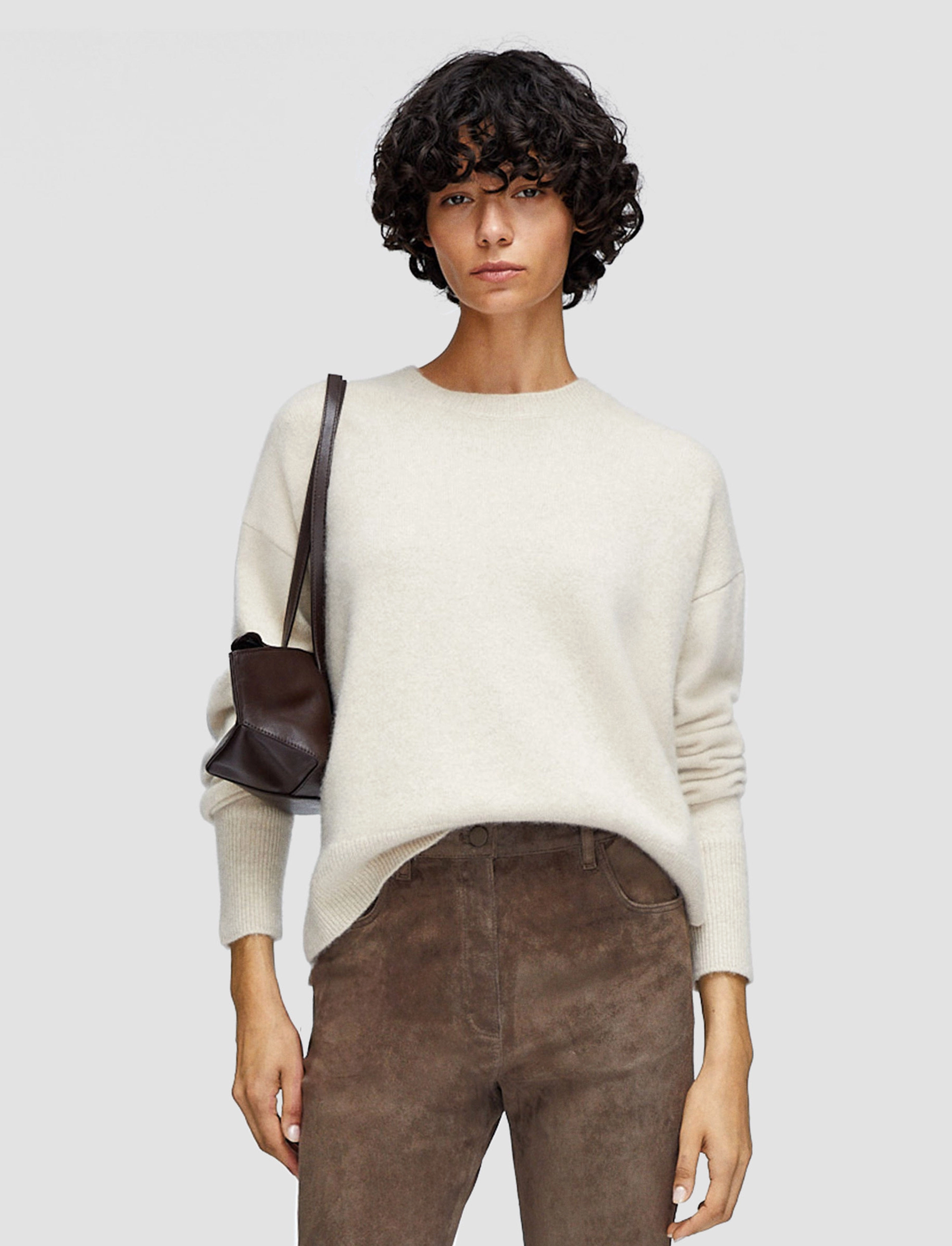 Brushed Cashmere Round Neck Jumper Casual Cool