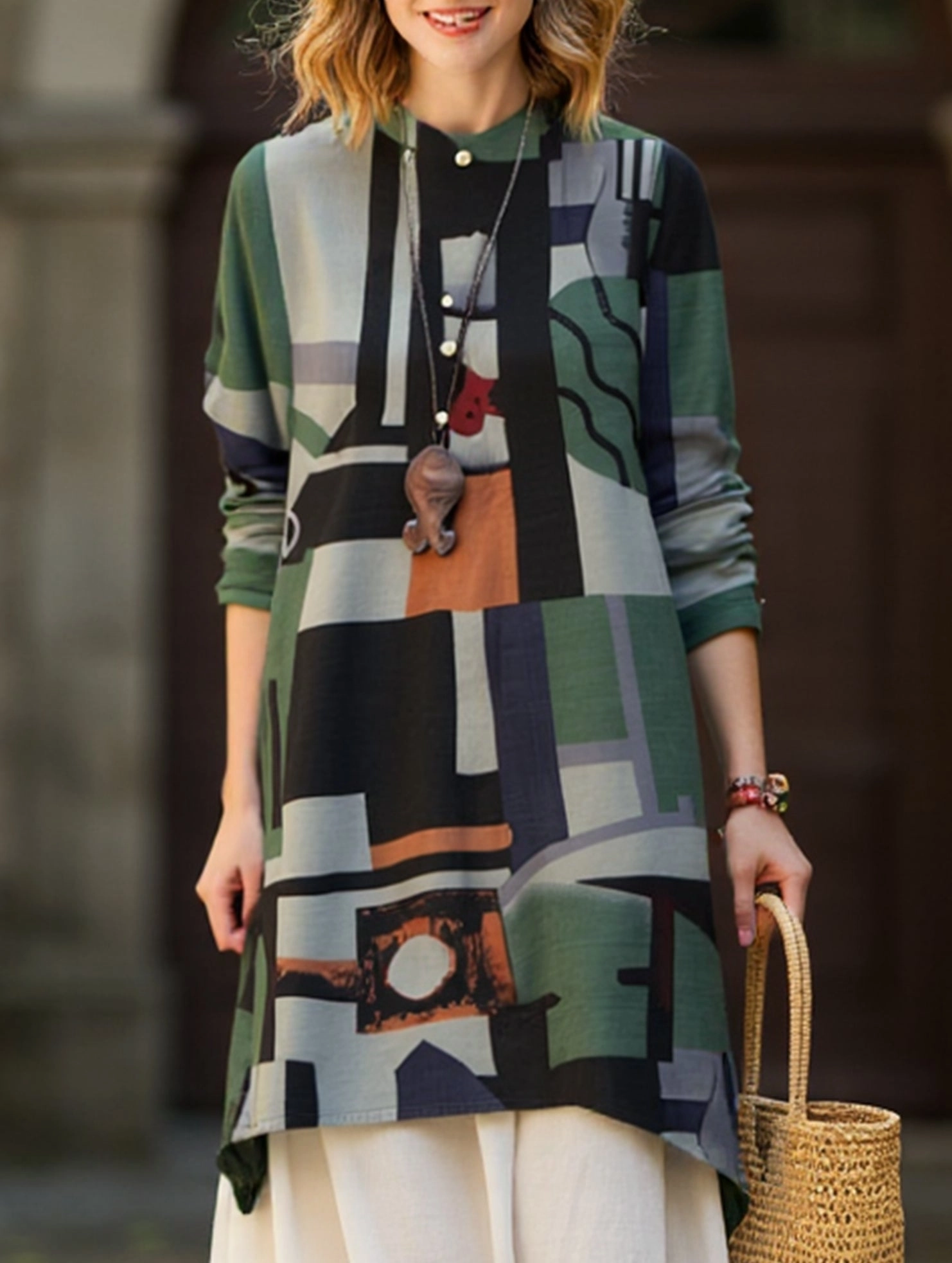 Loose casual bohemian mid-length shirt warm weather OdorResistant