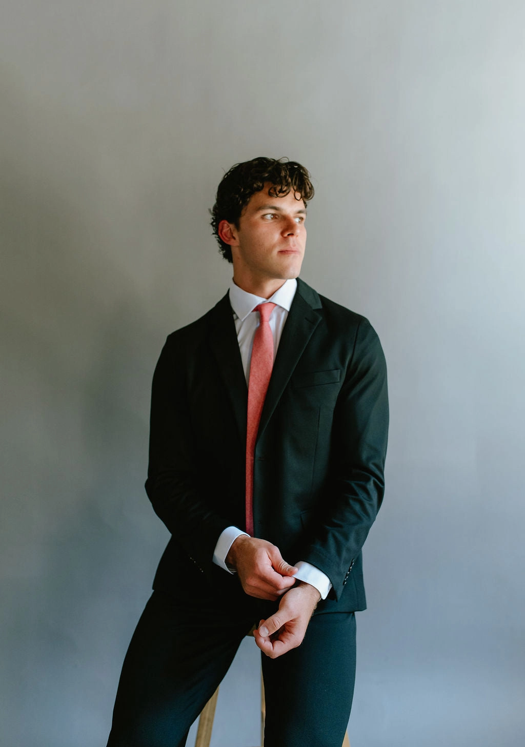 Washable 2-Pant Flex Suit Black Trendy Wear Comfort Layer