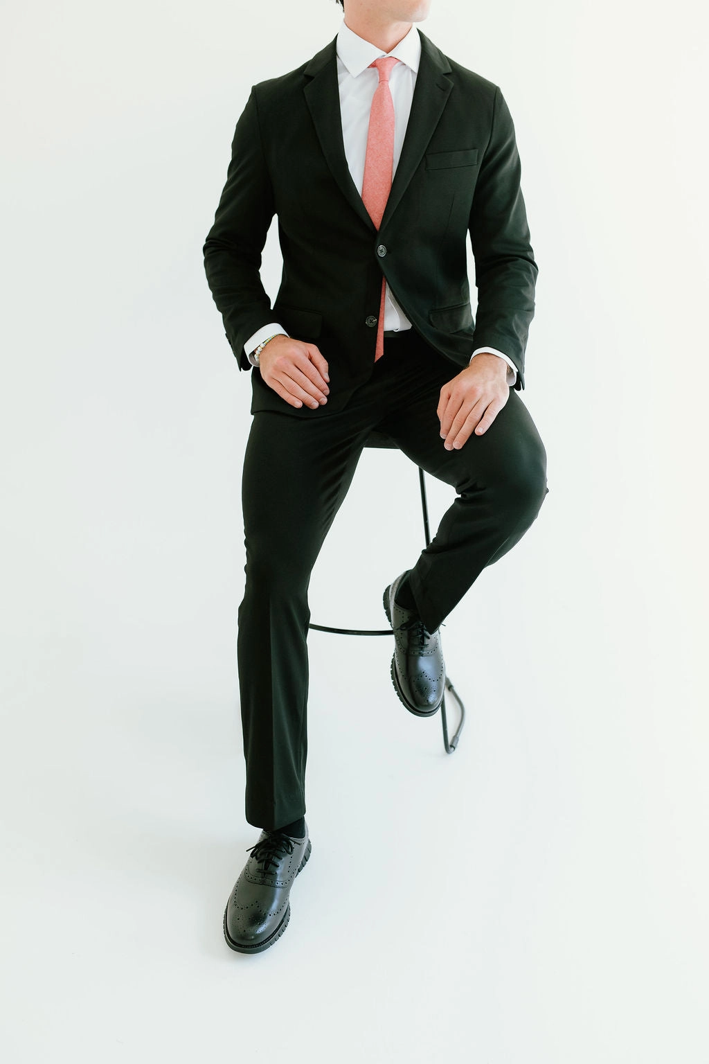 Washable 2-Pant Flex Suit Black Dapper Layer