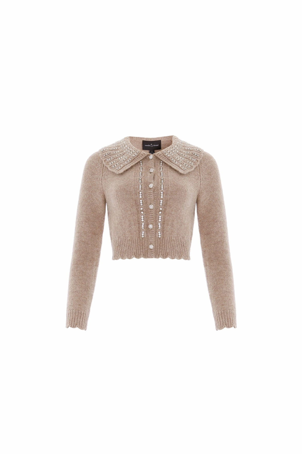 Seasonal Warmth Embellished Collar Short Cardigan