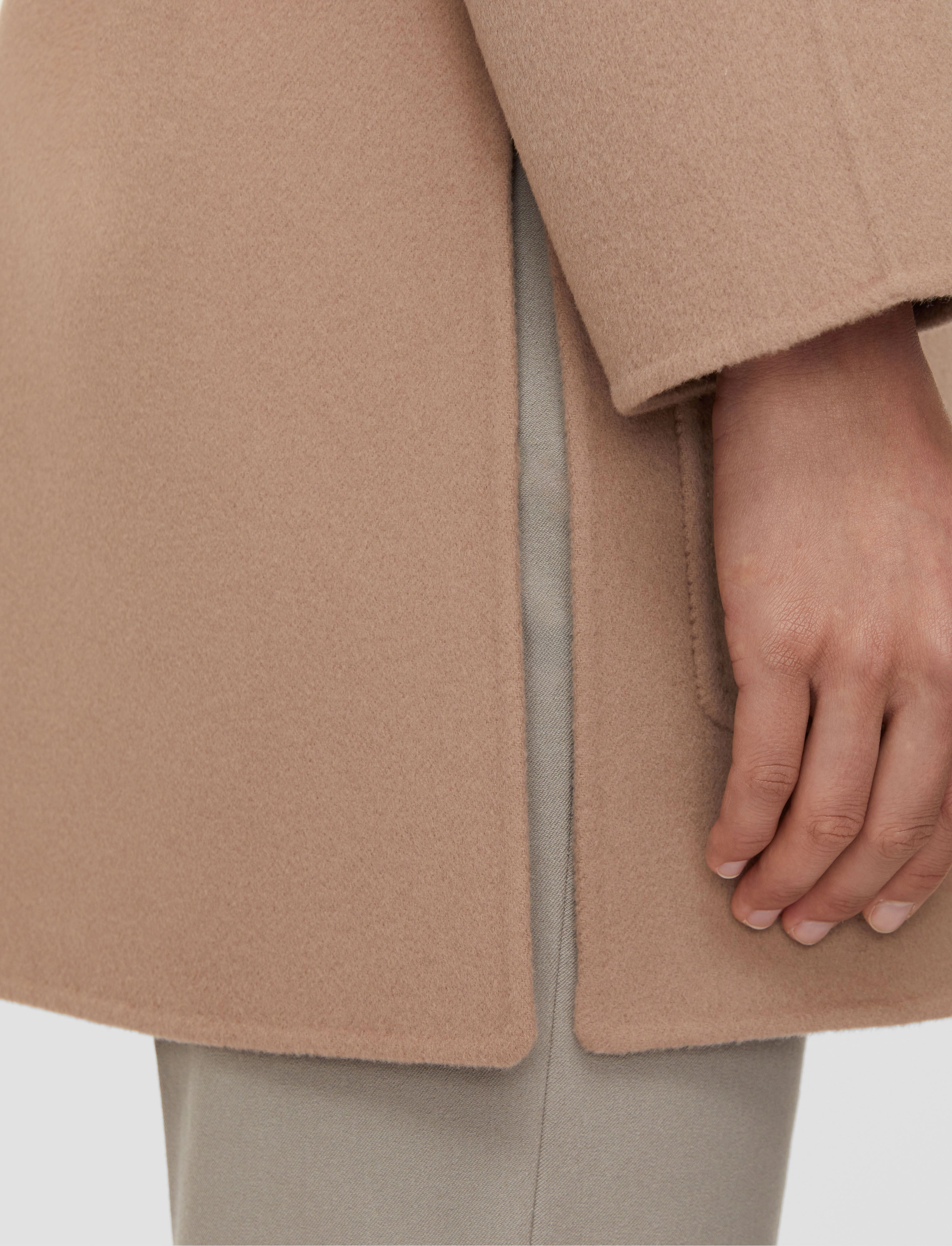 WaterResistantCoating Quick Pull Zipper Clemence Double Face Cashmere Coat