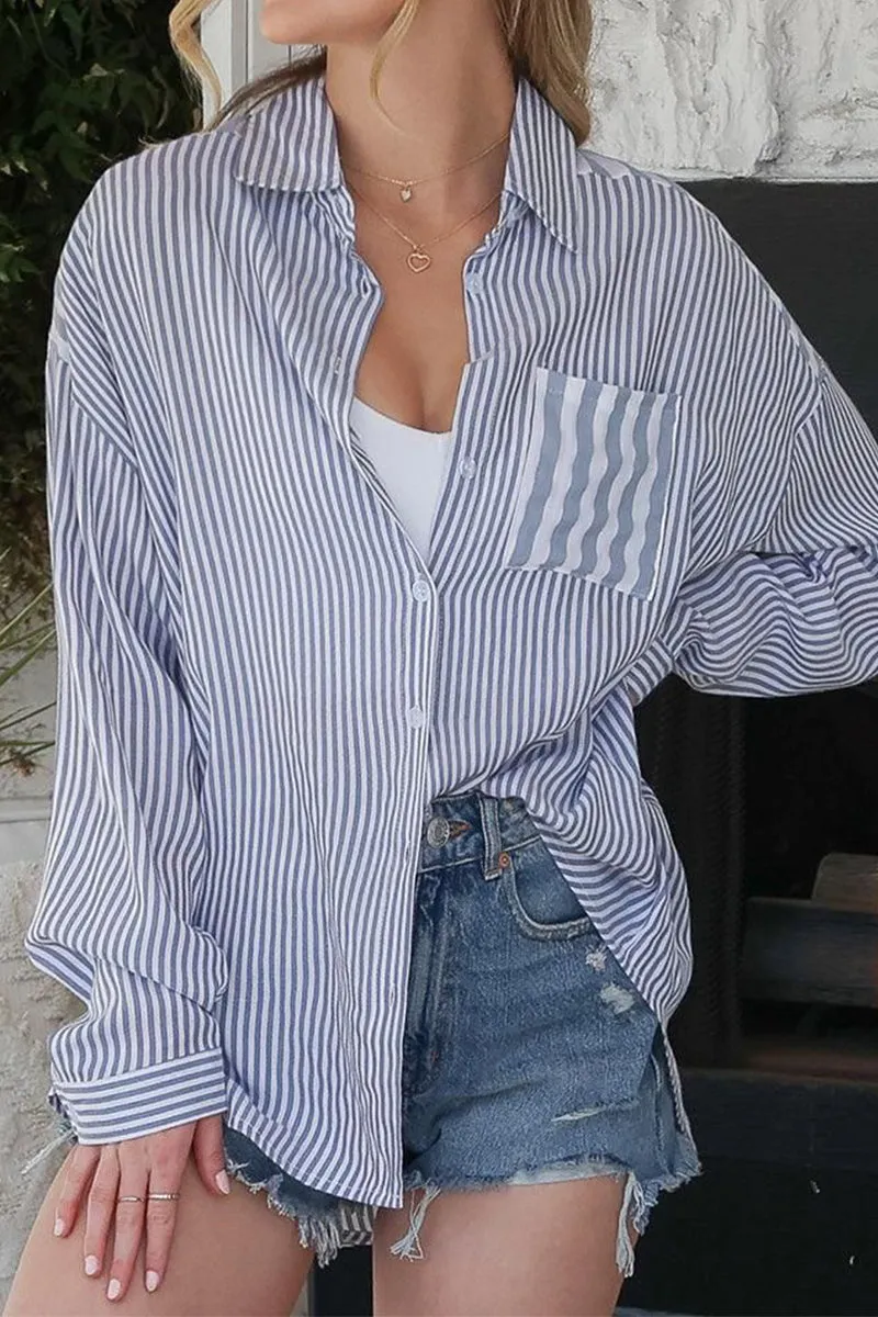 FlexibleWaistband Compression Gradient CONTRAST YOKE DETAILED BUTTON DOWN RAYON SHIRTS