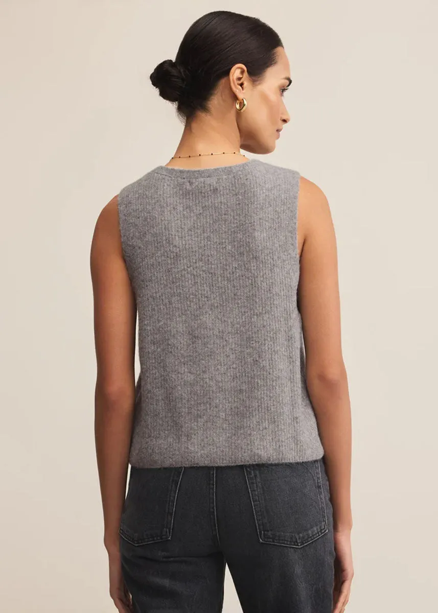 Trendy Design Breathable Textured Fabric Bryce Sweater Vest - Medium Heather Grey
