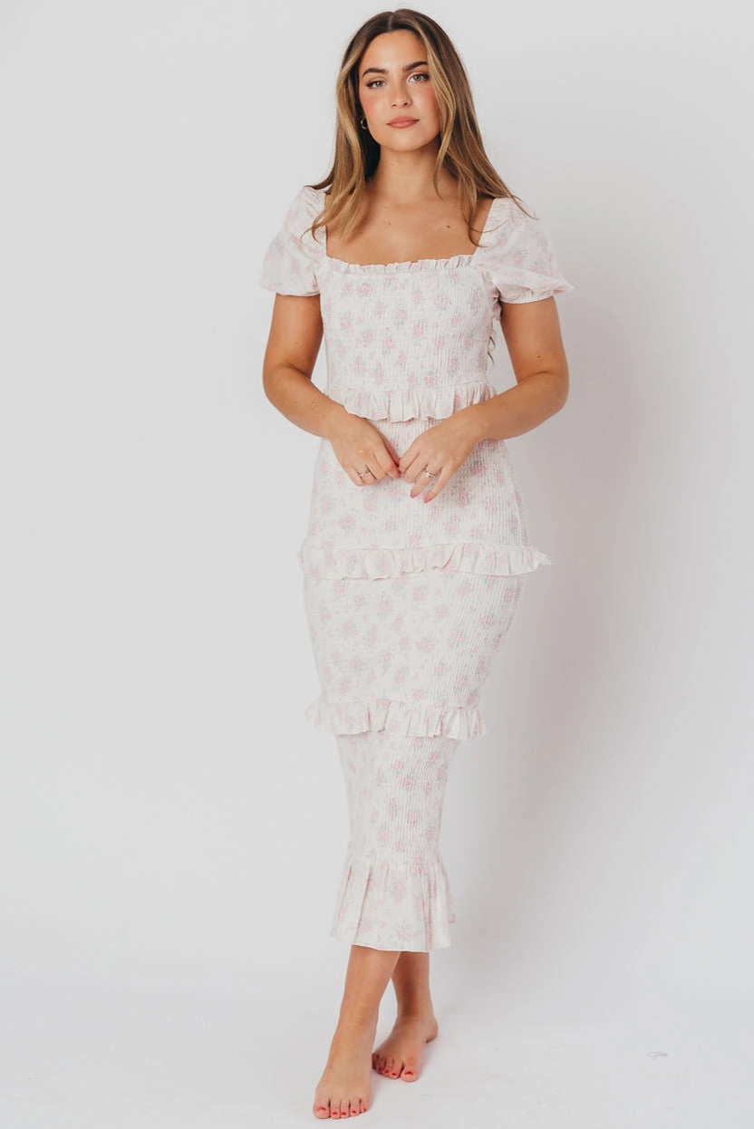 Ada Smocked Dress in Pink Floral- Bump Friendly & Inclusive Sizing (S-3XL) *Final-Sale* Work-to-Play Wear