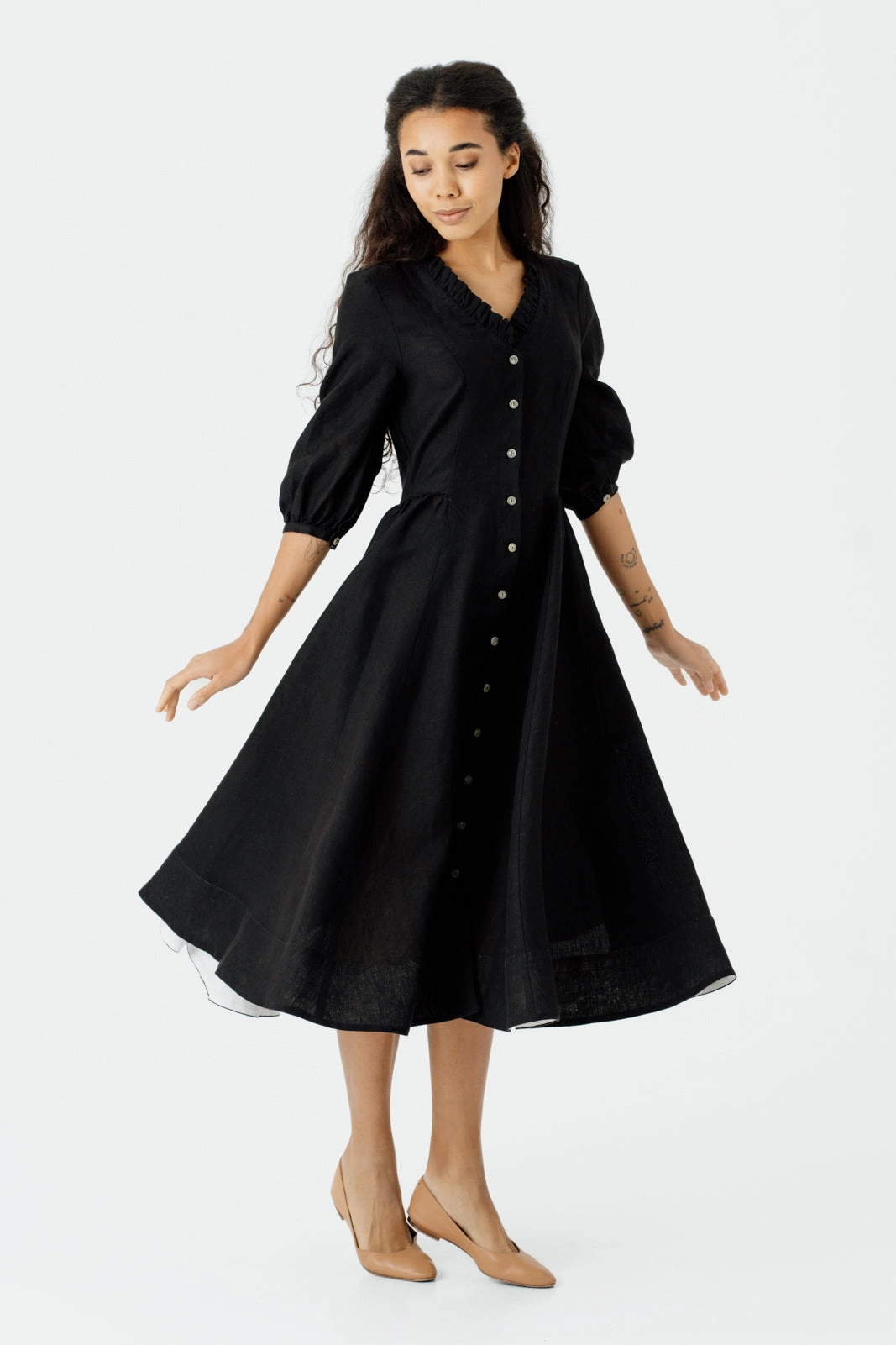 Ophelia Dress, 3/4 Sleeve Formal Style Easy Look