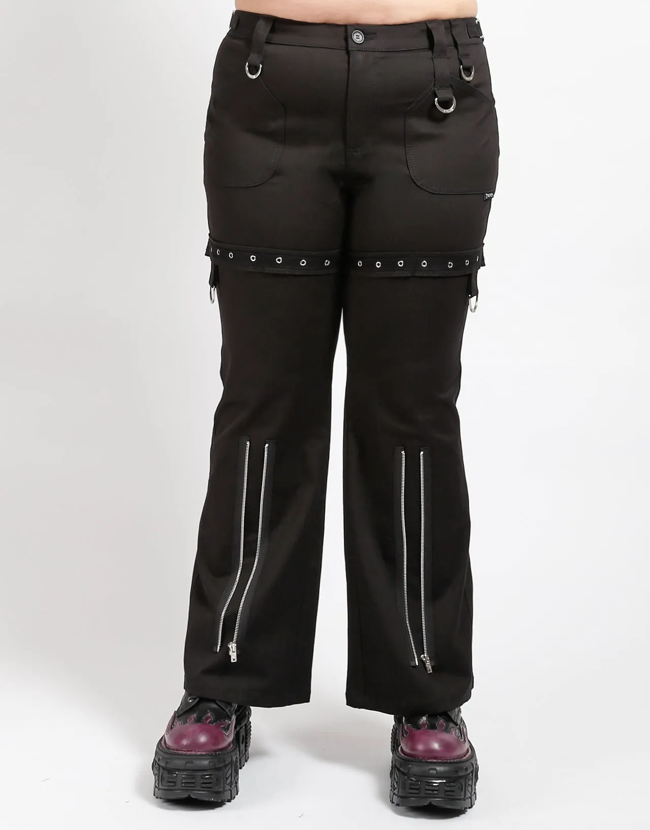 Thermal Lining CompressionFitFabric CURVE SUPER EYELET PANT BLACK