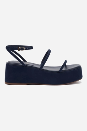 Water Friendly Outdoor Relaxation Shoes Gio Flatform Sandal In Navy Suede