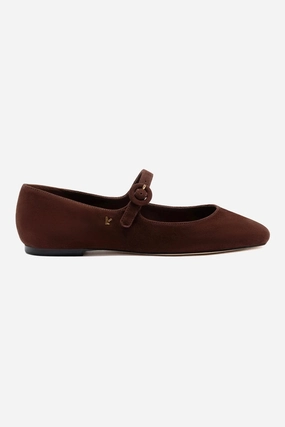 Charity Step School Go Blair Ballet Flat In Brown Suede