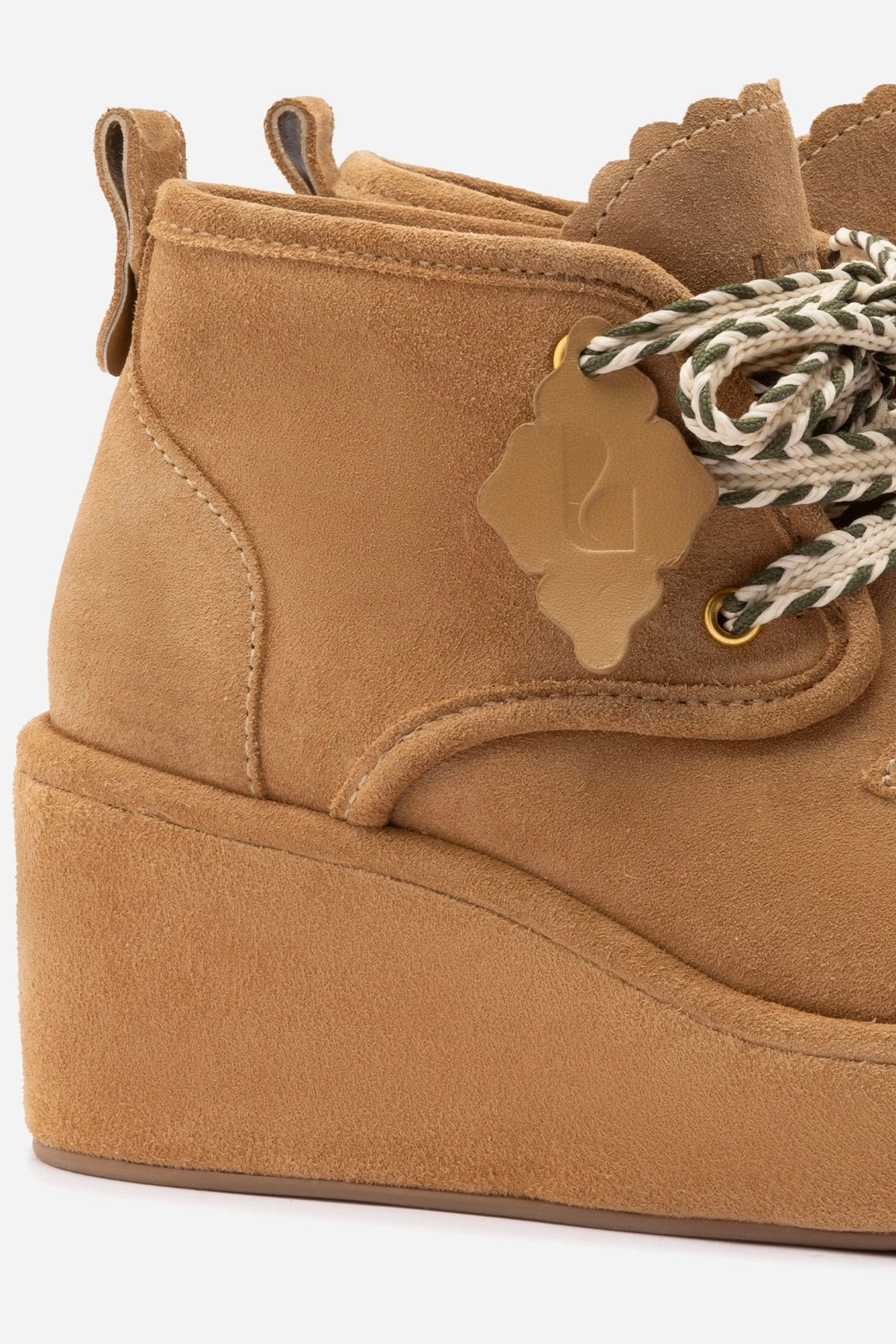 Chani Wedge In Peanut Suede Comfortable Outdoor Adventure Non Toxic Material Composition