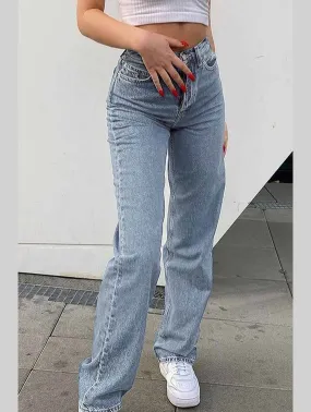 BUTTERFLY PRINT LIGHT COLOR DENIM TROUSER_CWJP0182 Flexible Cut HeatRegulating