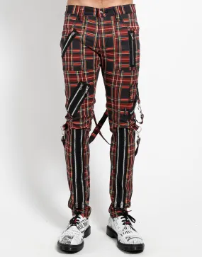 Tagless label CLASSIC SLIM LEG BONDAGE PANT BLACK PLAID