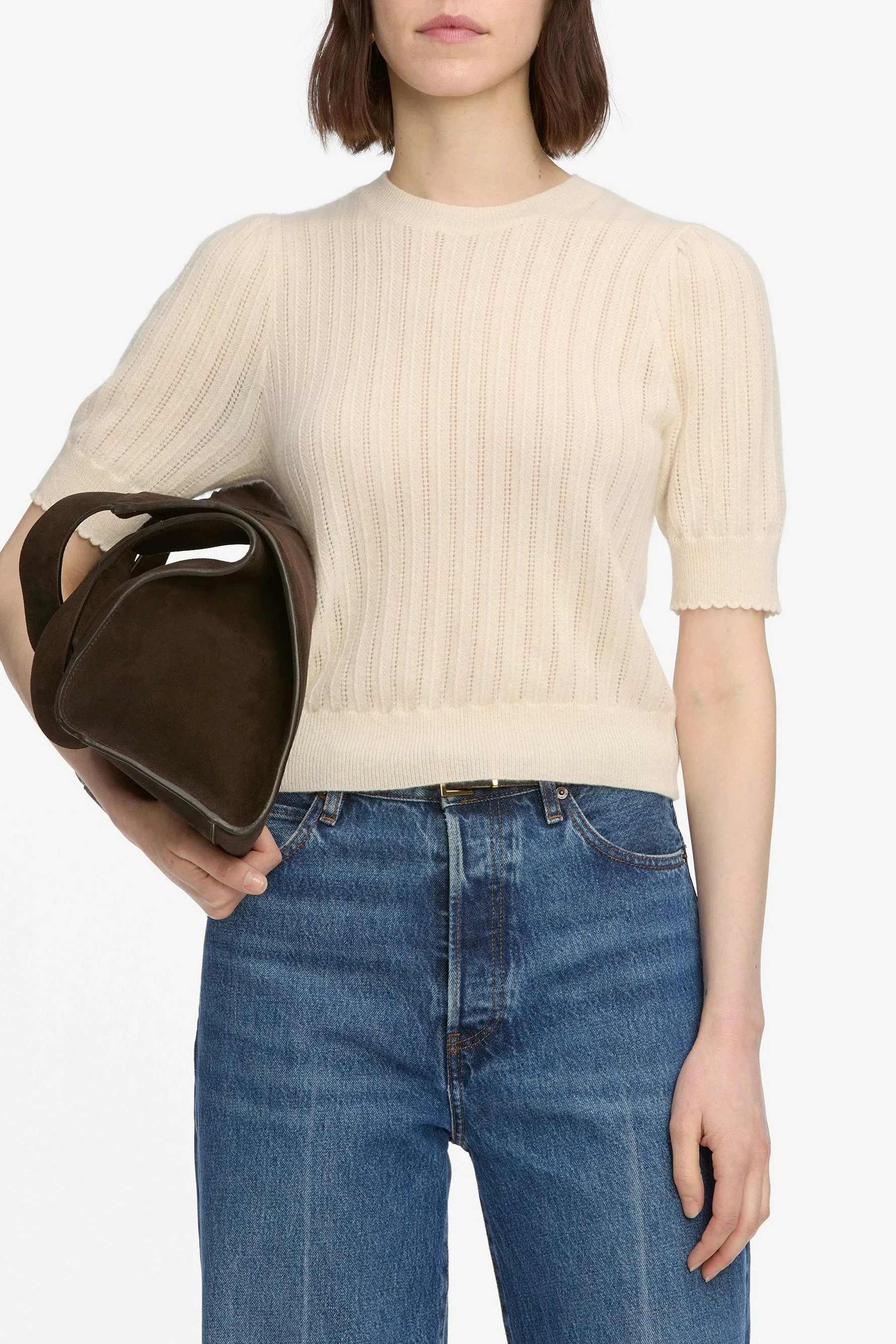 The Ladder Pointelle Sweater Casual Vibes Knitted Fashion