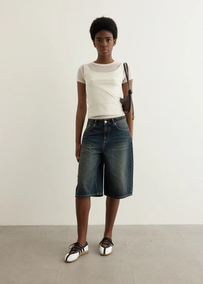 Multi Season Piece Office Friendly Viaduct Long Denim Short