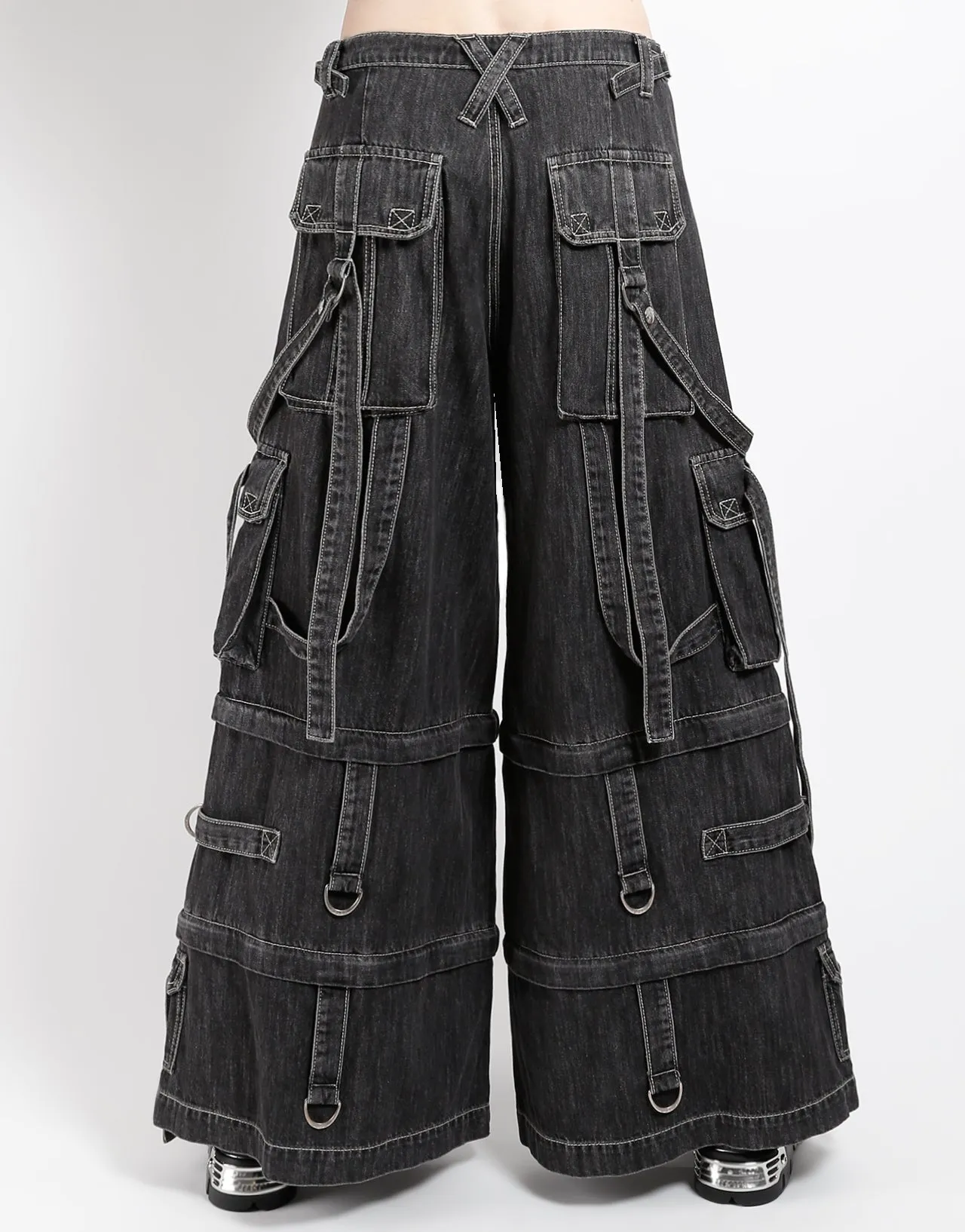 DENIM RING STRAP PANT BLACK DENIM Adaptable Fit