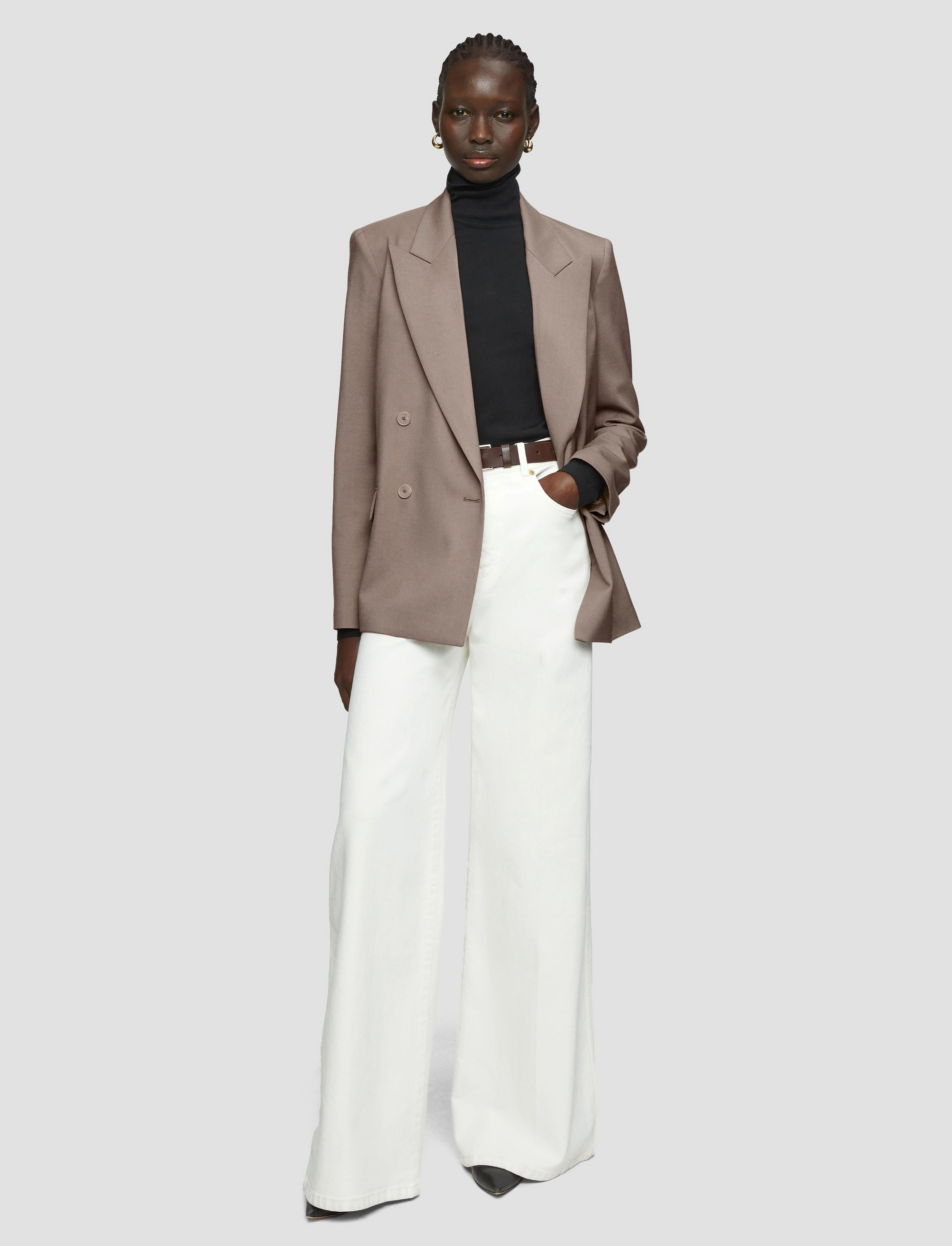 Jaden Tailoring Wool Stretch Jacket Blush Versatile Layering Piece