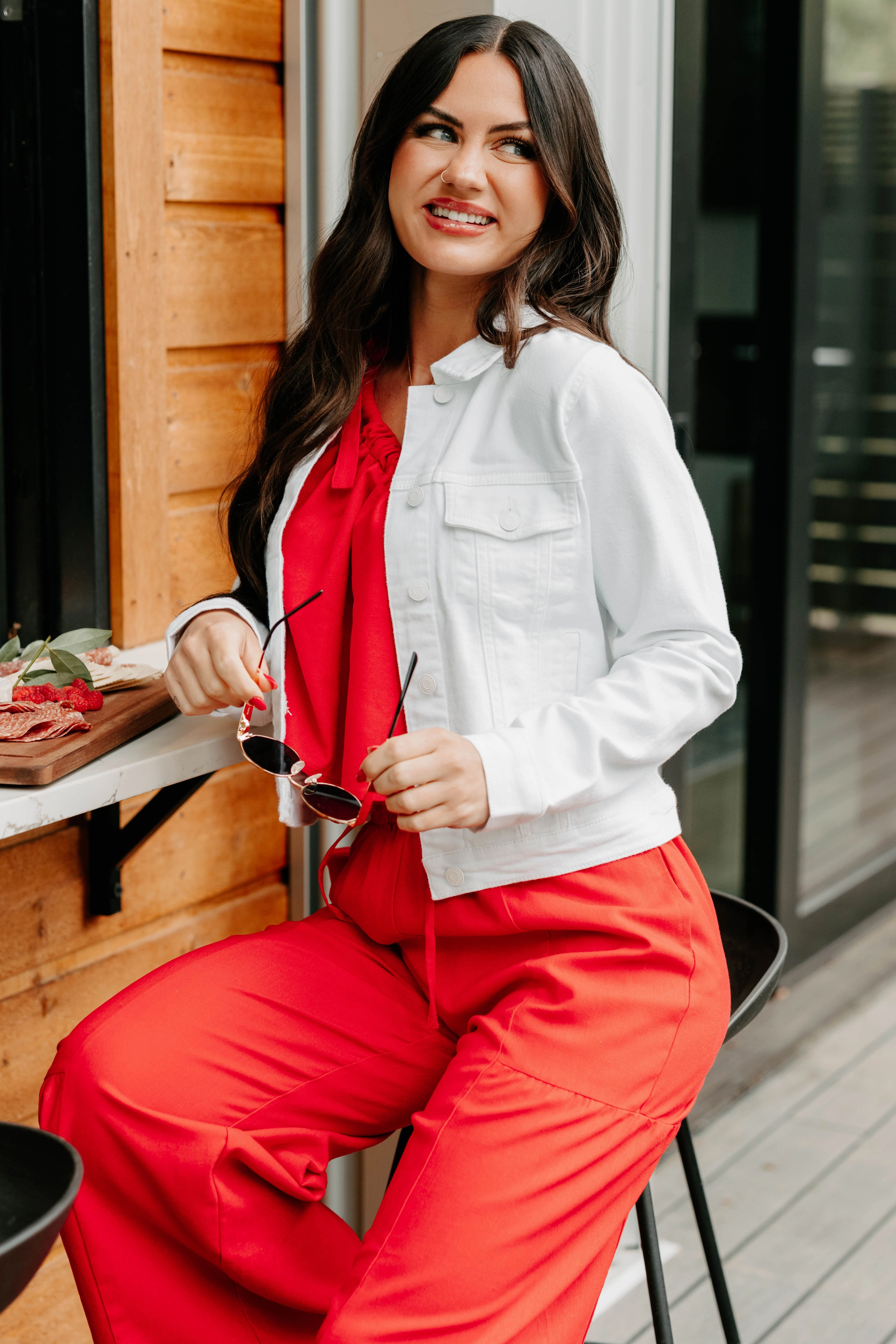 Dynamic flex Hollow Fiber Fill Classy In Cotton Eunina Denim Jacket (White)