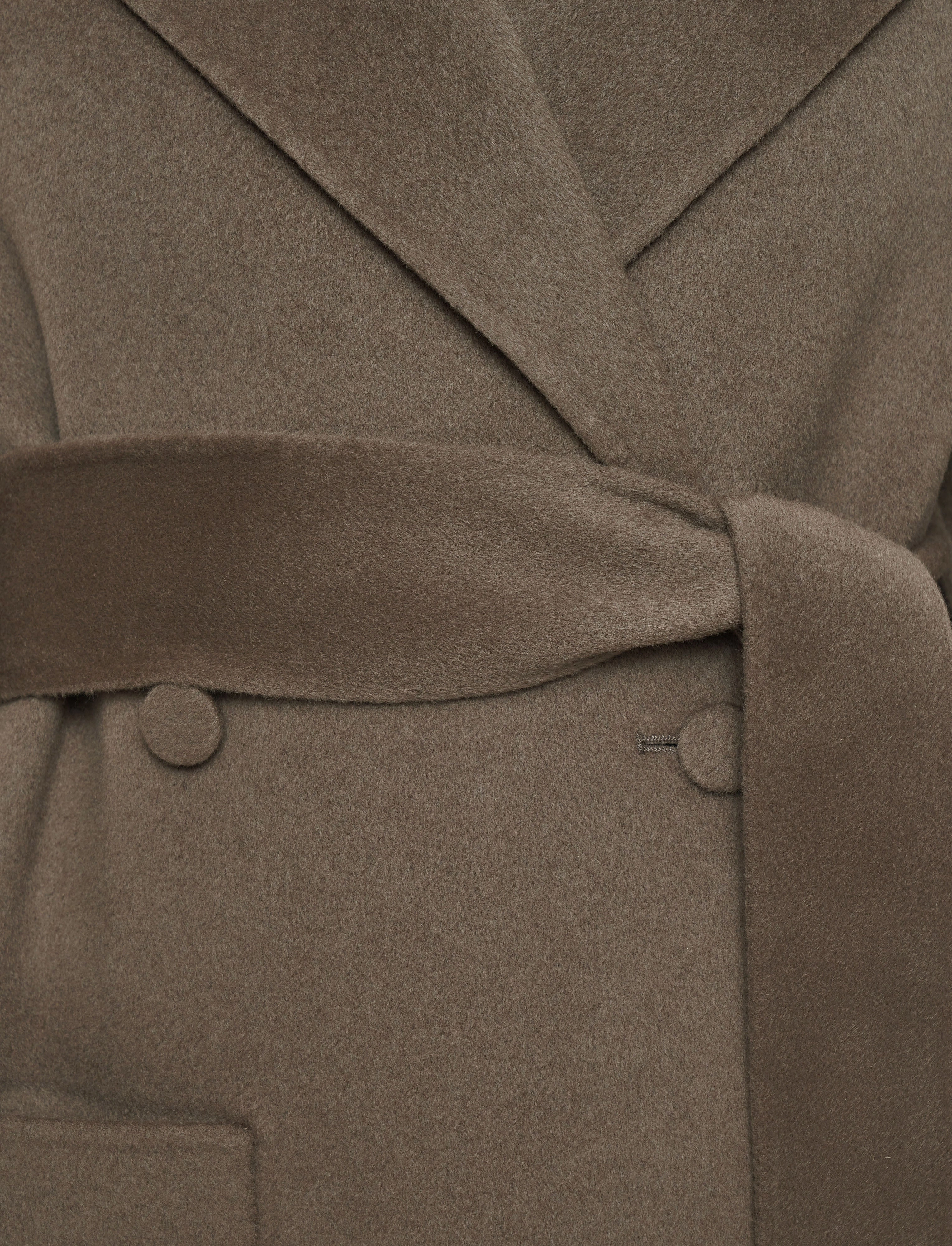 Arline Double Face Cashmere Coat Sport Fit Contrast Stitch