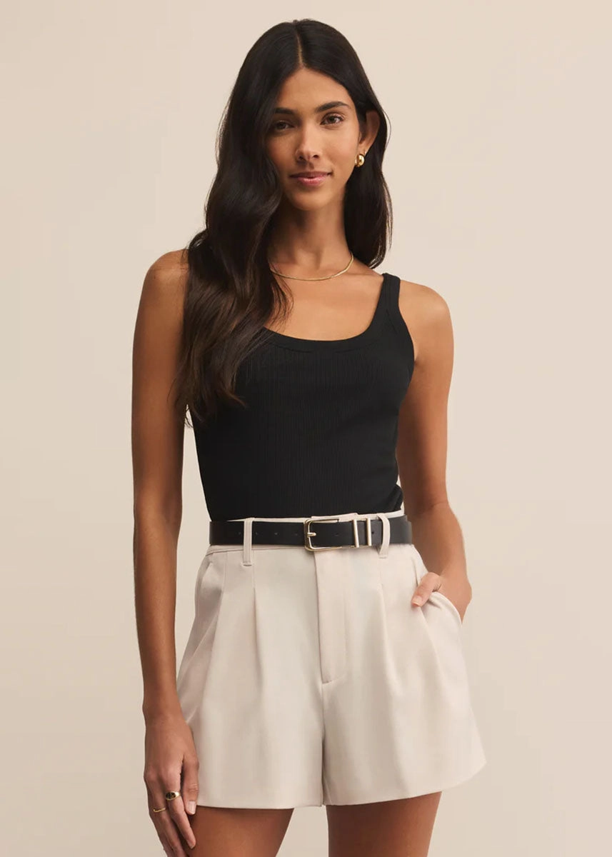 Iconic Bodysuit - Black ClassicCrewNeck SlubTexture