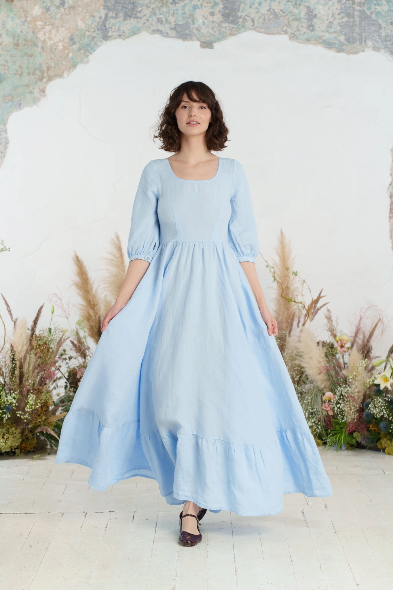 Trendy pick Maxi Carmen Dress, 3/4 Sleeve