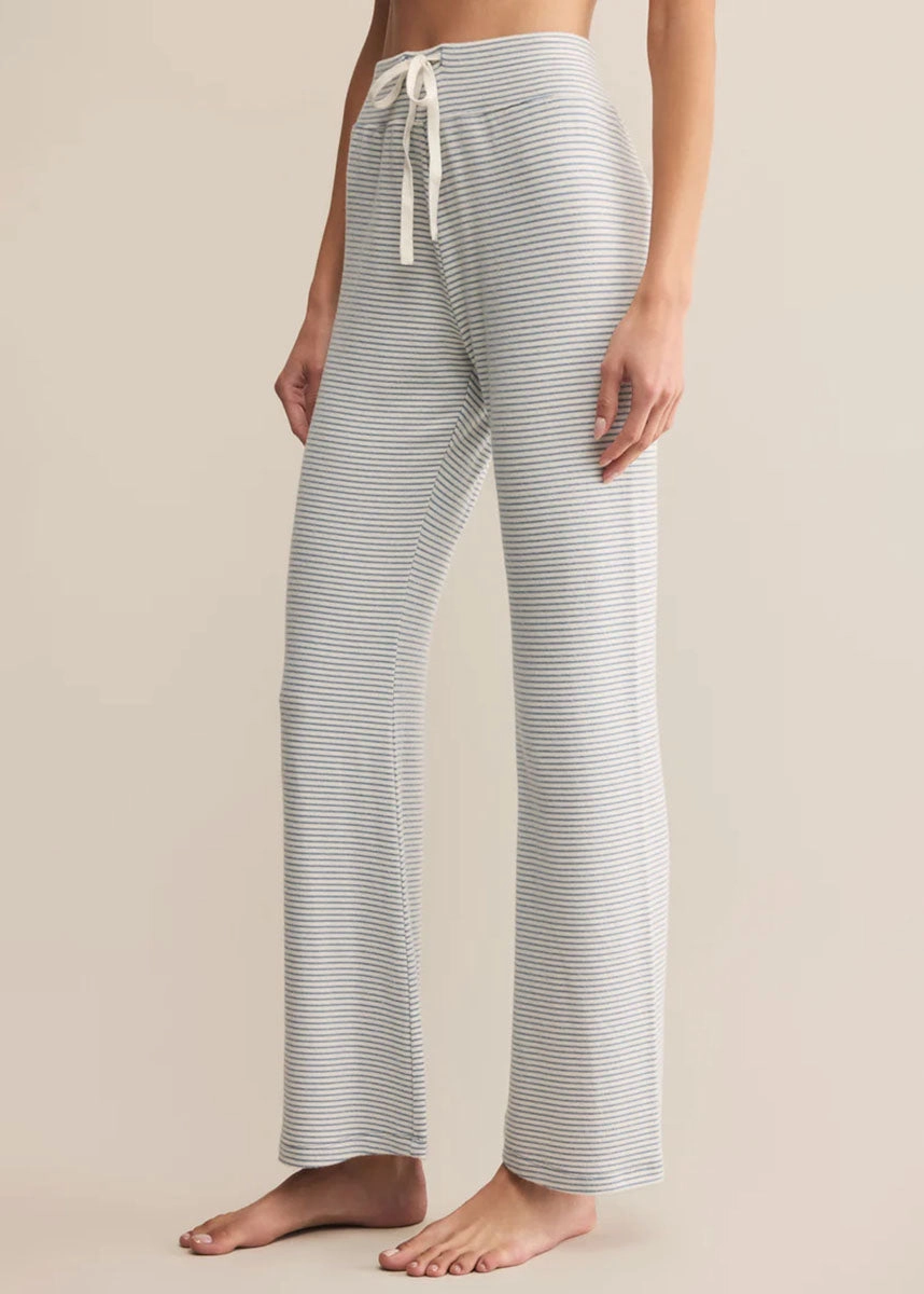 In The Clouds Stripe Pant - Light Denim Comfortable fit