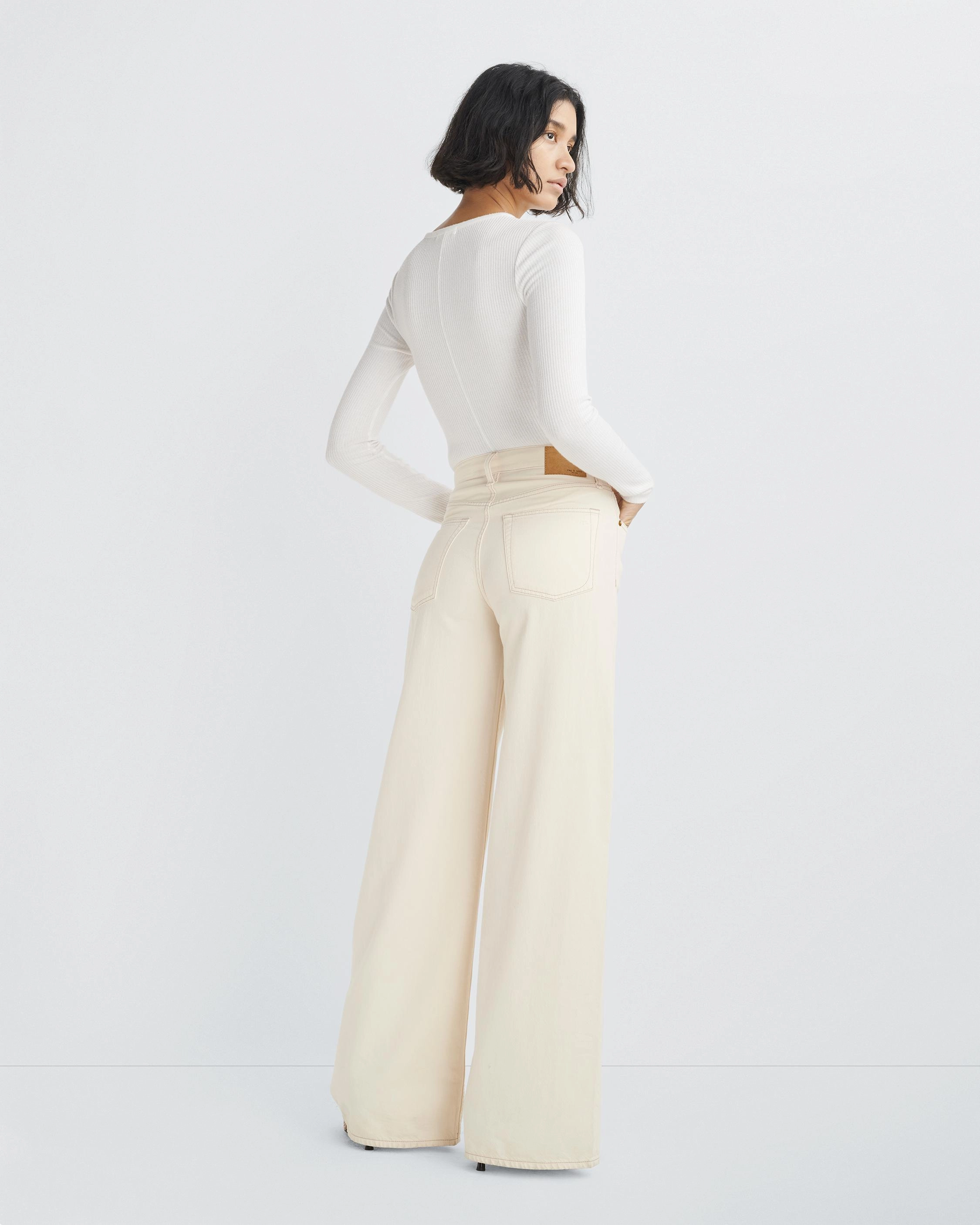 Casual Style Neutral Fit Piece Featherweight Sofie Wide Leg Jeans