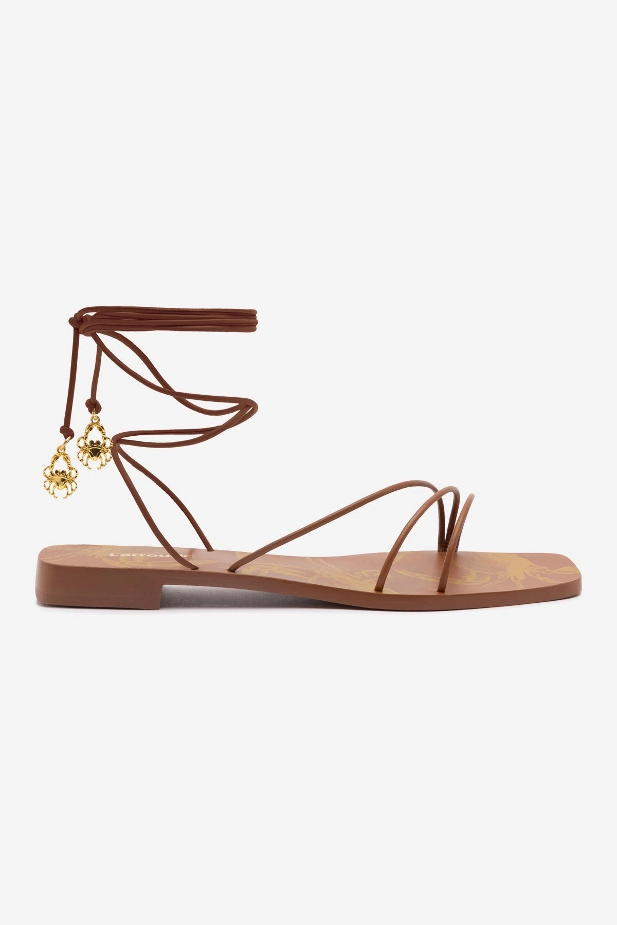 Paris Touch Sea Breeze Nadia Flat Sandal In Caramel Leather