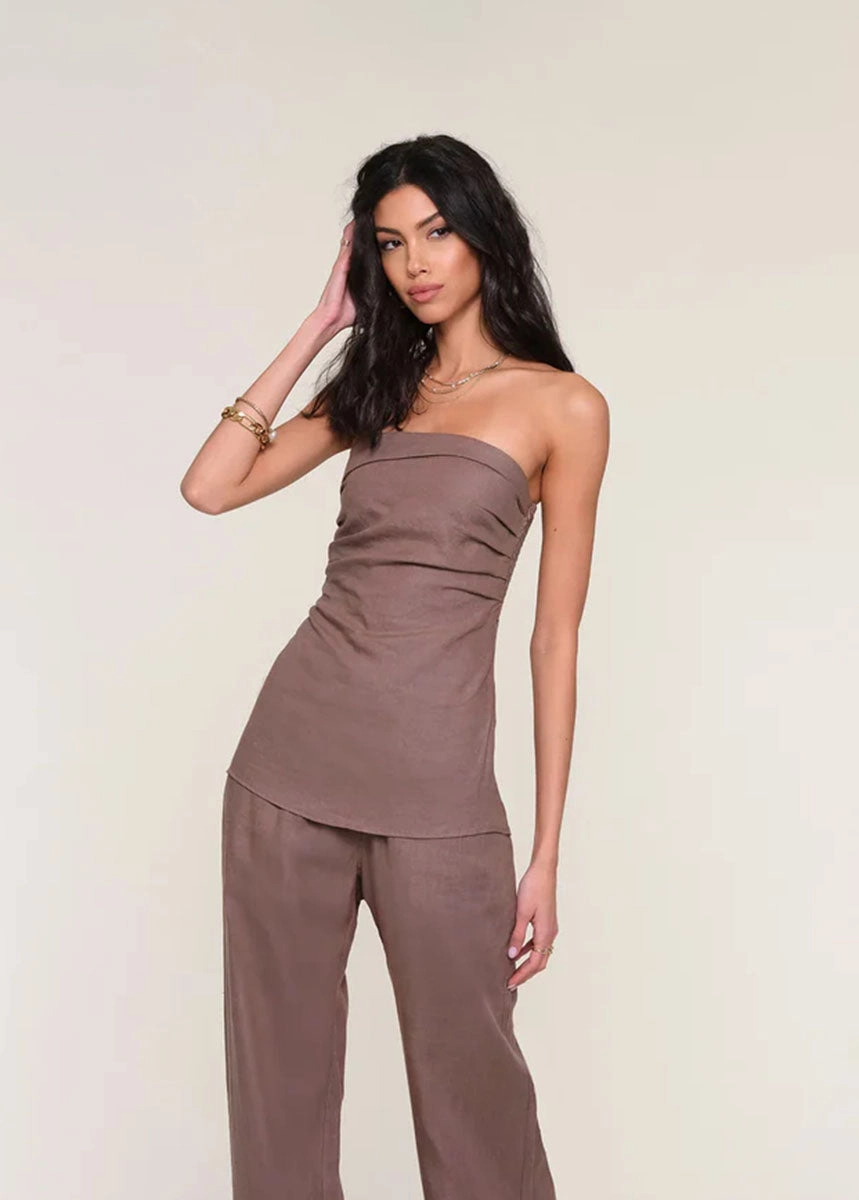 Microfiber Material EcoFriendlyBlend Corinne Top - Driftwood