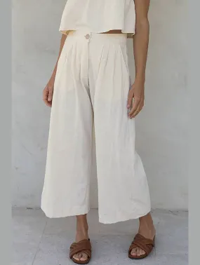ReinforcedPockets Comfortable Fashion COTTON AND LINEN STRAIGHT PANTS_CWBLP0731