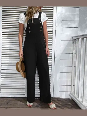 COTTON HEMP WIDE LEG OVERALLS_CWBLP0647 Modern Wear Ultimate Comfort