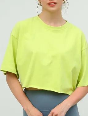 COTTON SOLID COLOR CROP TOP_CWTBLS0838 Non Restrictive Fit