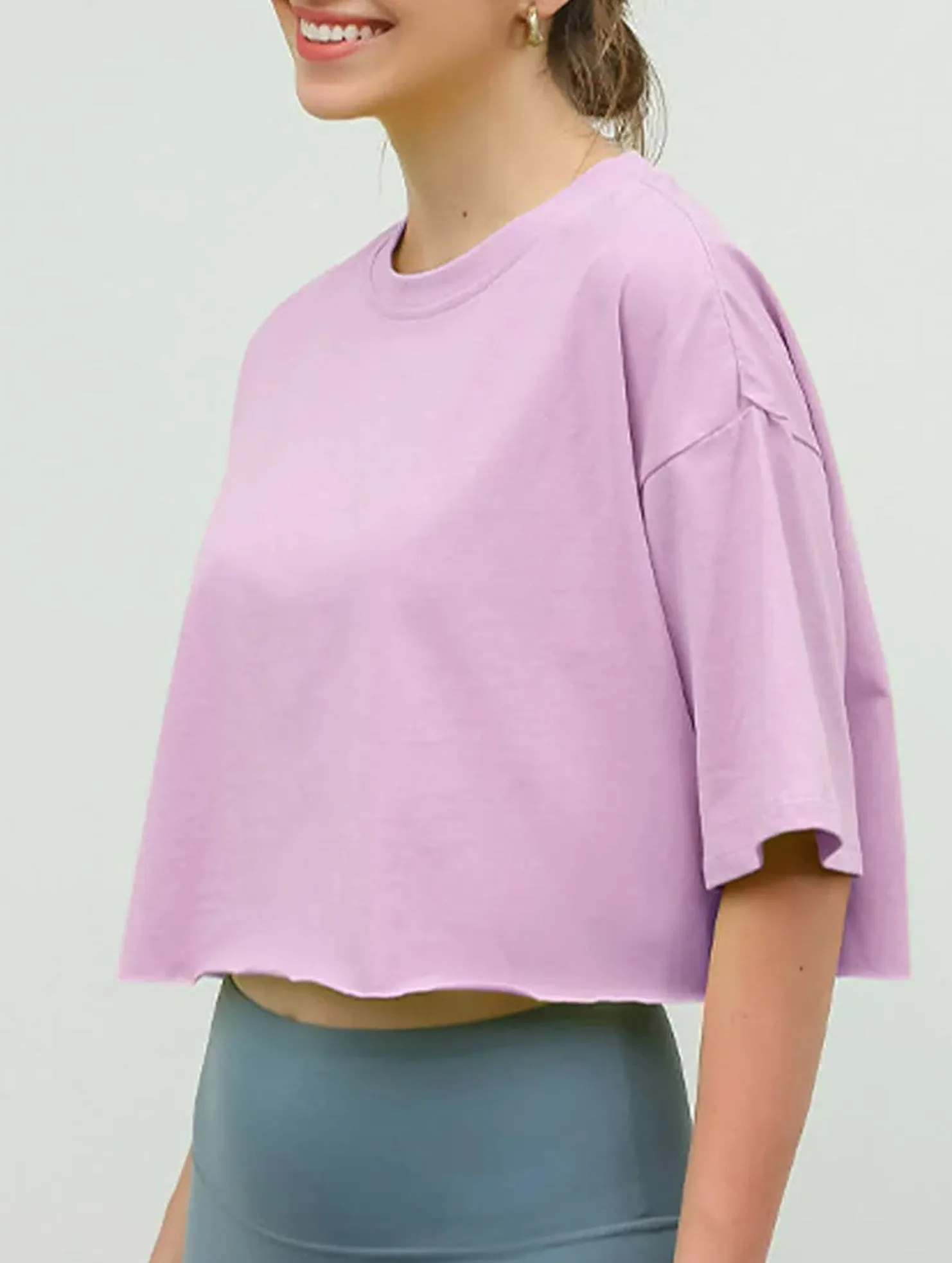 COTTON SOLID COLOR CROP TOP_CWTBLS0838 Cozy Layer