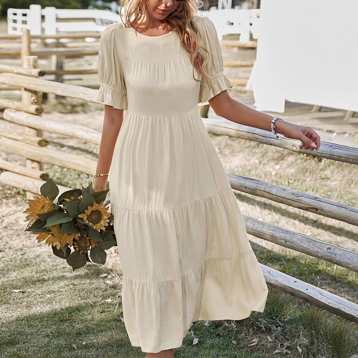 Celebrity-Inspired Pure Vibes COTTON SWING DRESS_CWDSD3407