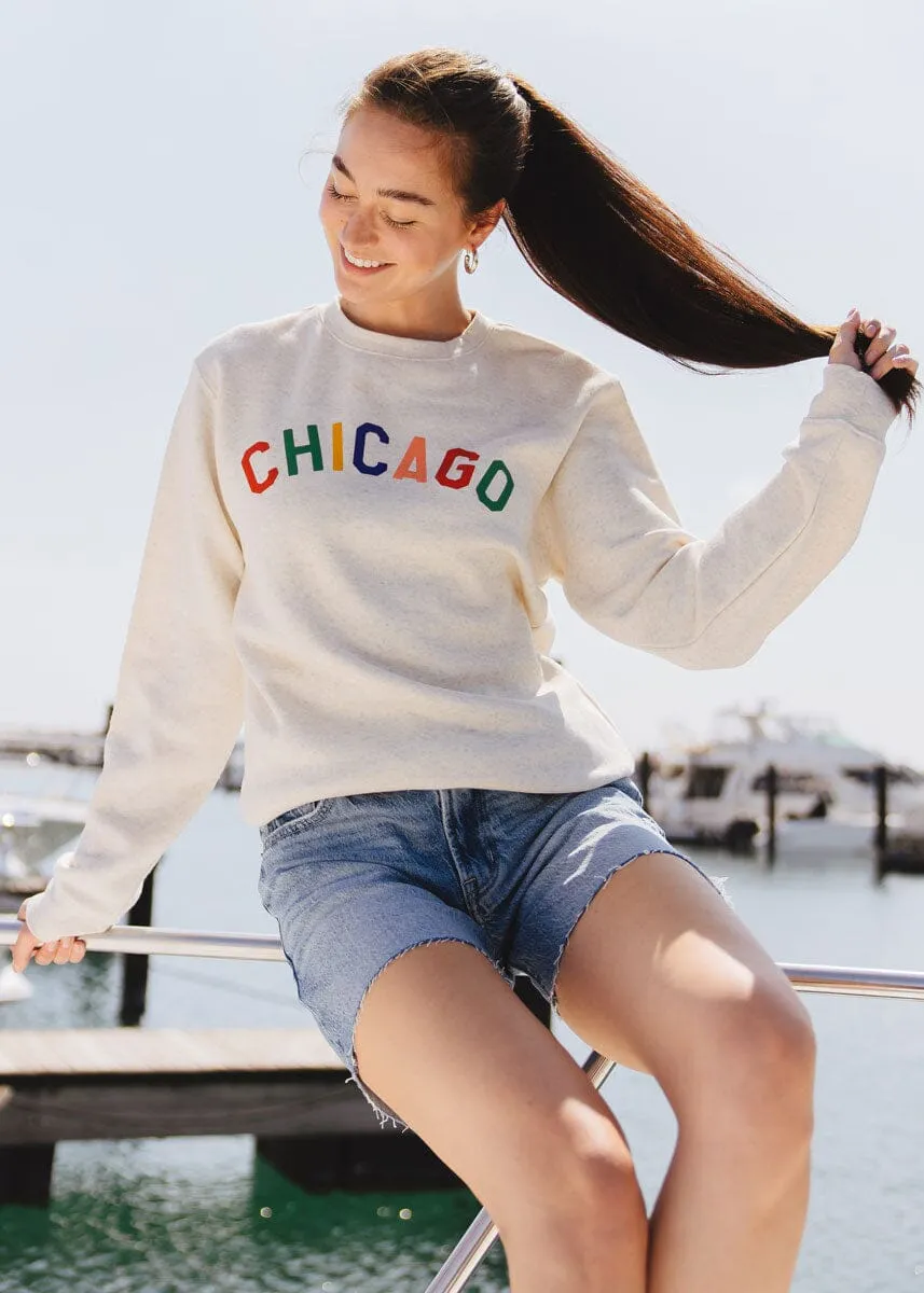 Sweet Home Chicago Sweatshirt - Heather Natural Wrinkle Free Material