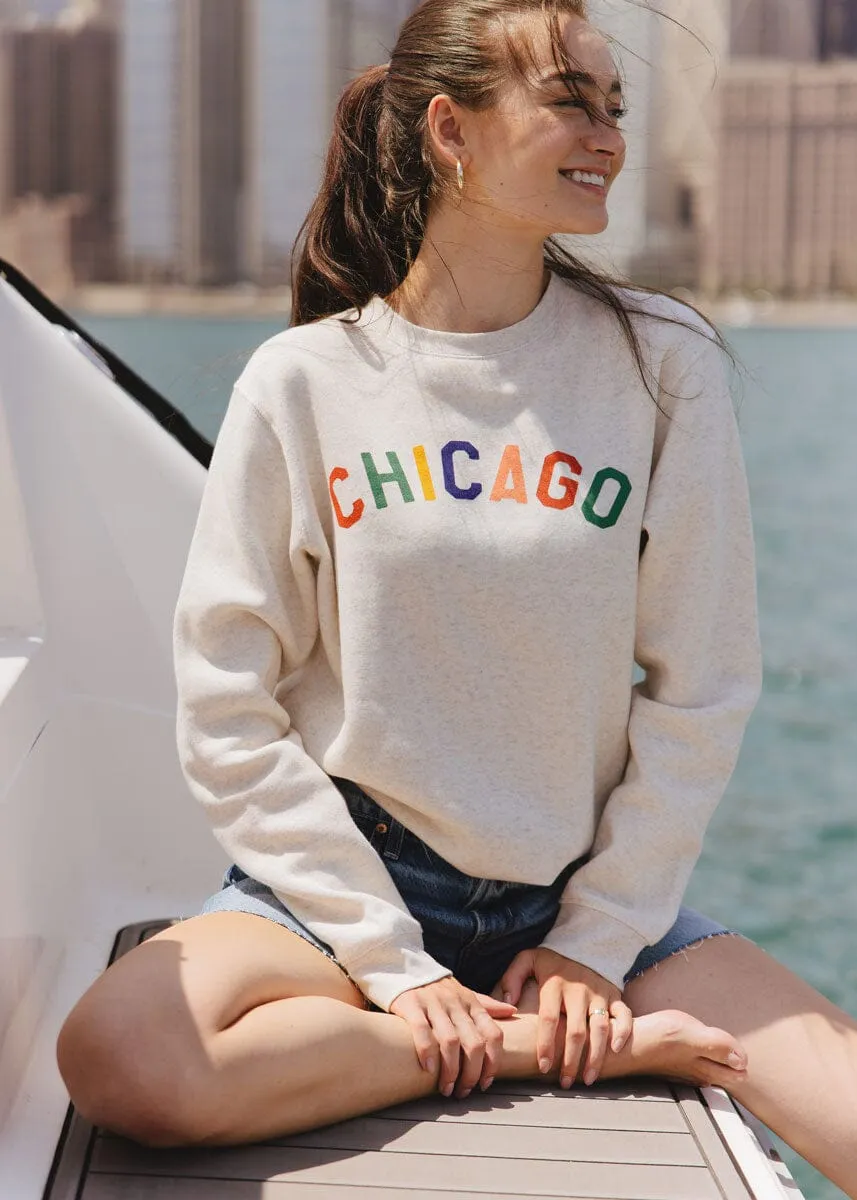 Sweet Home Chicago Sweatshirt - Heather Natural Chilly Weather Wear Ultimate Knitwear