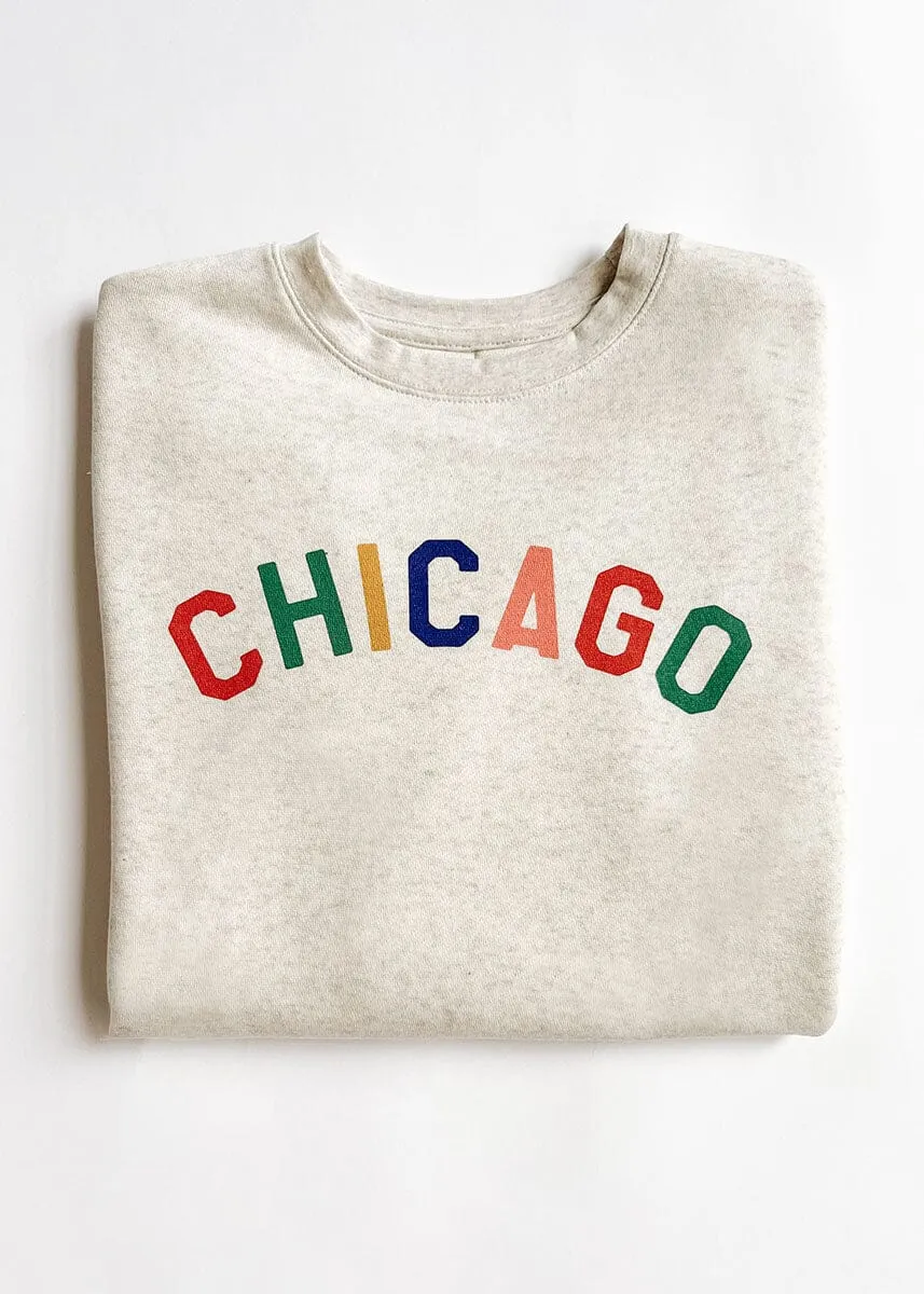 Anti Pilling Treatment Sweet Home Chicago Sweatshirt - Heather Natural
