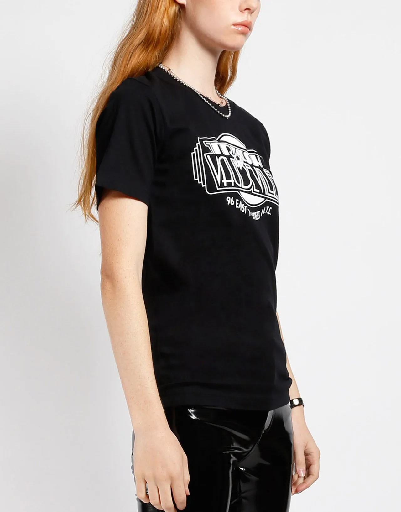 YarnBlend Casual Tee Youth Trash & Vaudeville Logo T-Shirt Black/White