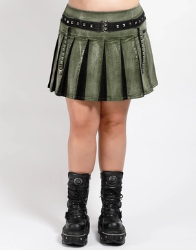 CURVE PEACE PLEATED SKIRT ARMY Core Flex relaxed shape