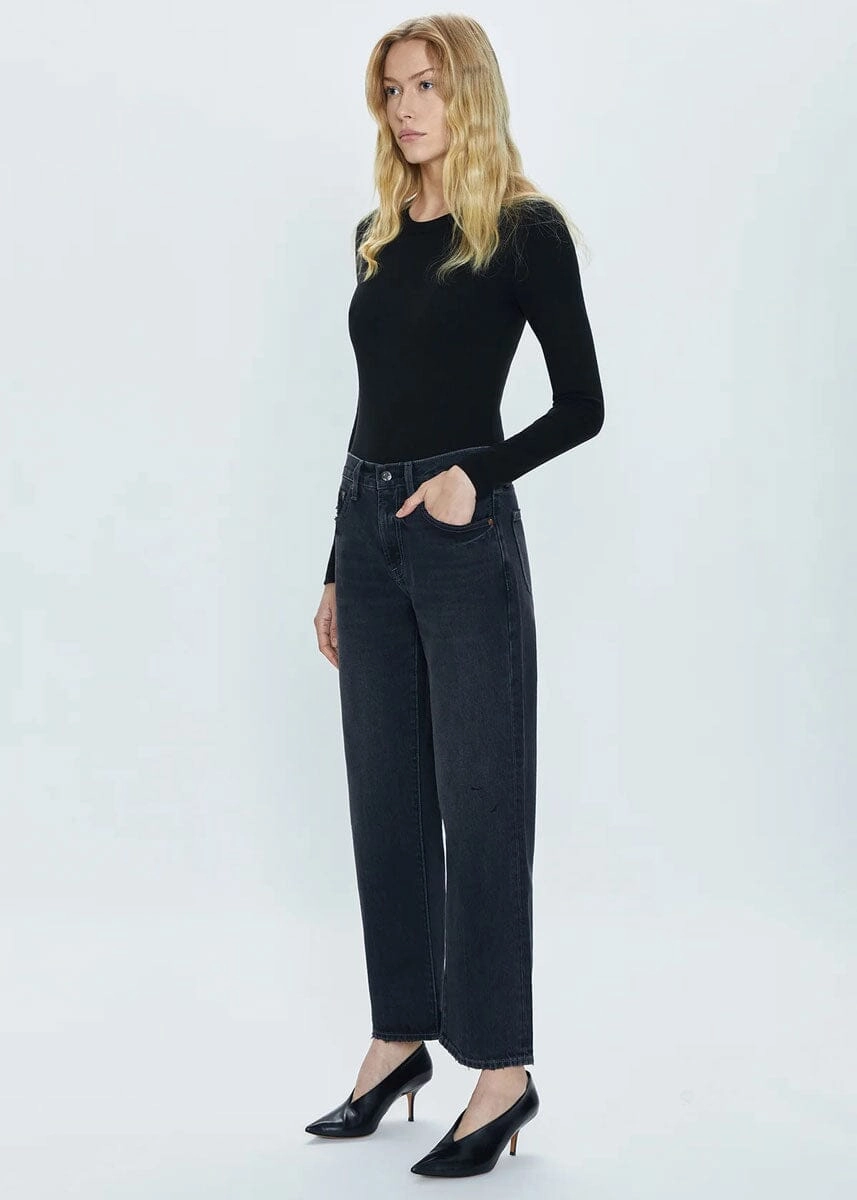 Lexi Mid Rise Bowed Straight - Mercury Weather Flex Sporty Look