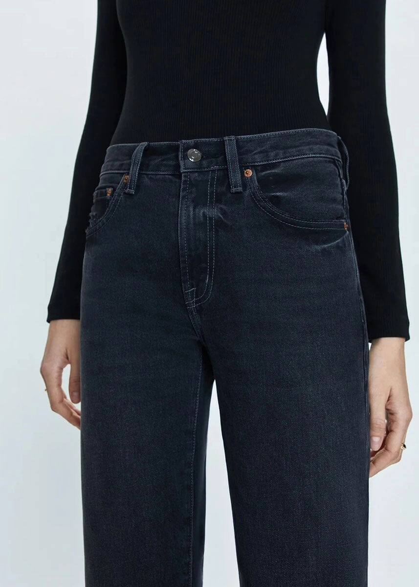 Lexi Mid Rise Bowed Straight - Mercury No Ride Fit Performance Ready