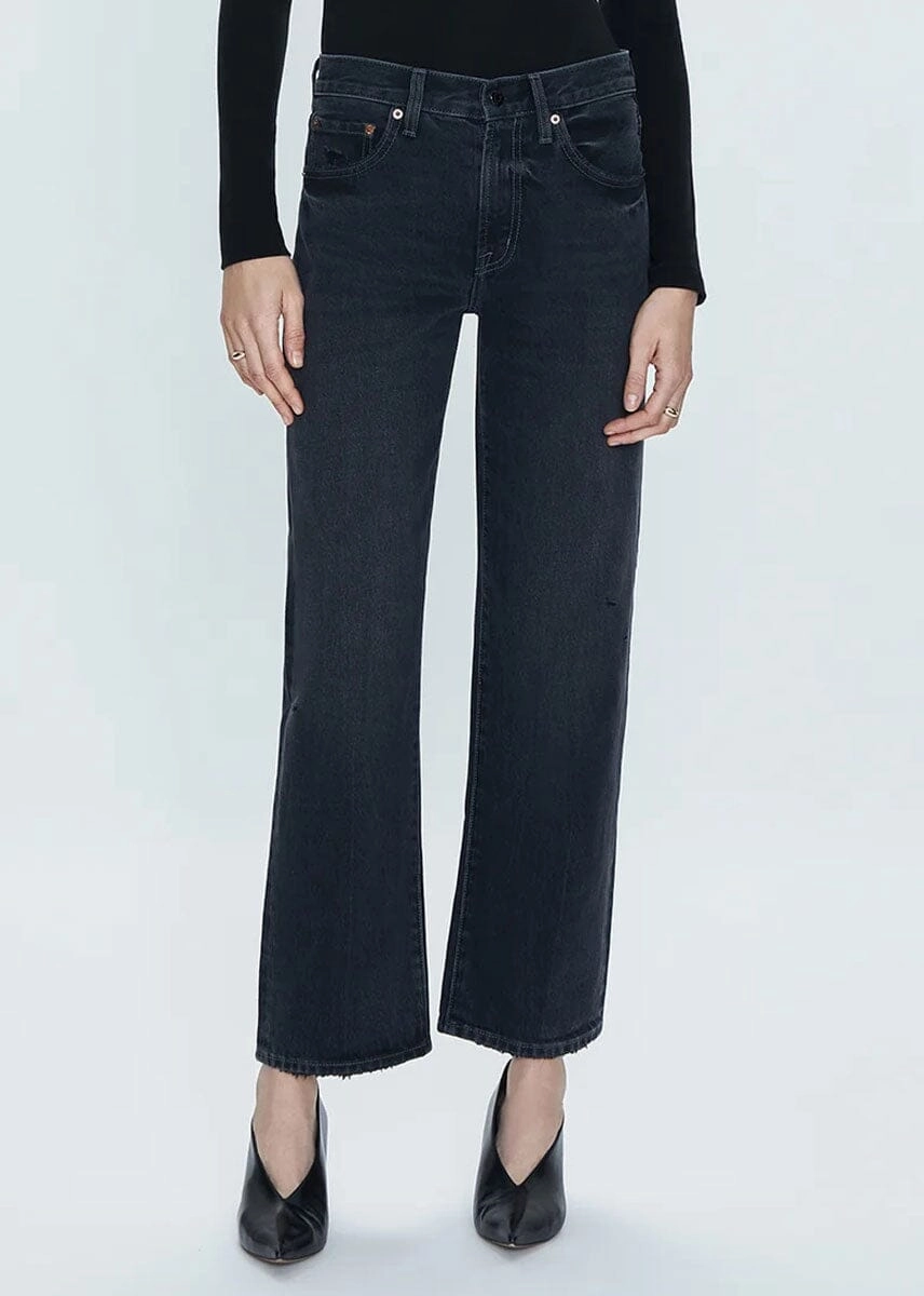 Lexi Mid Rise Bowed Straight - Mercury Movement Ready Breathable Mesh Panels