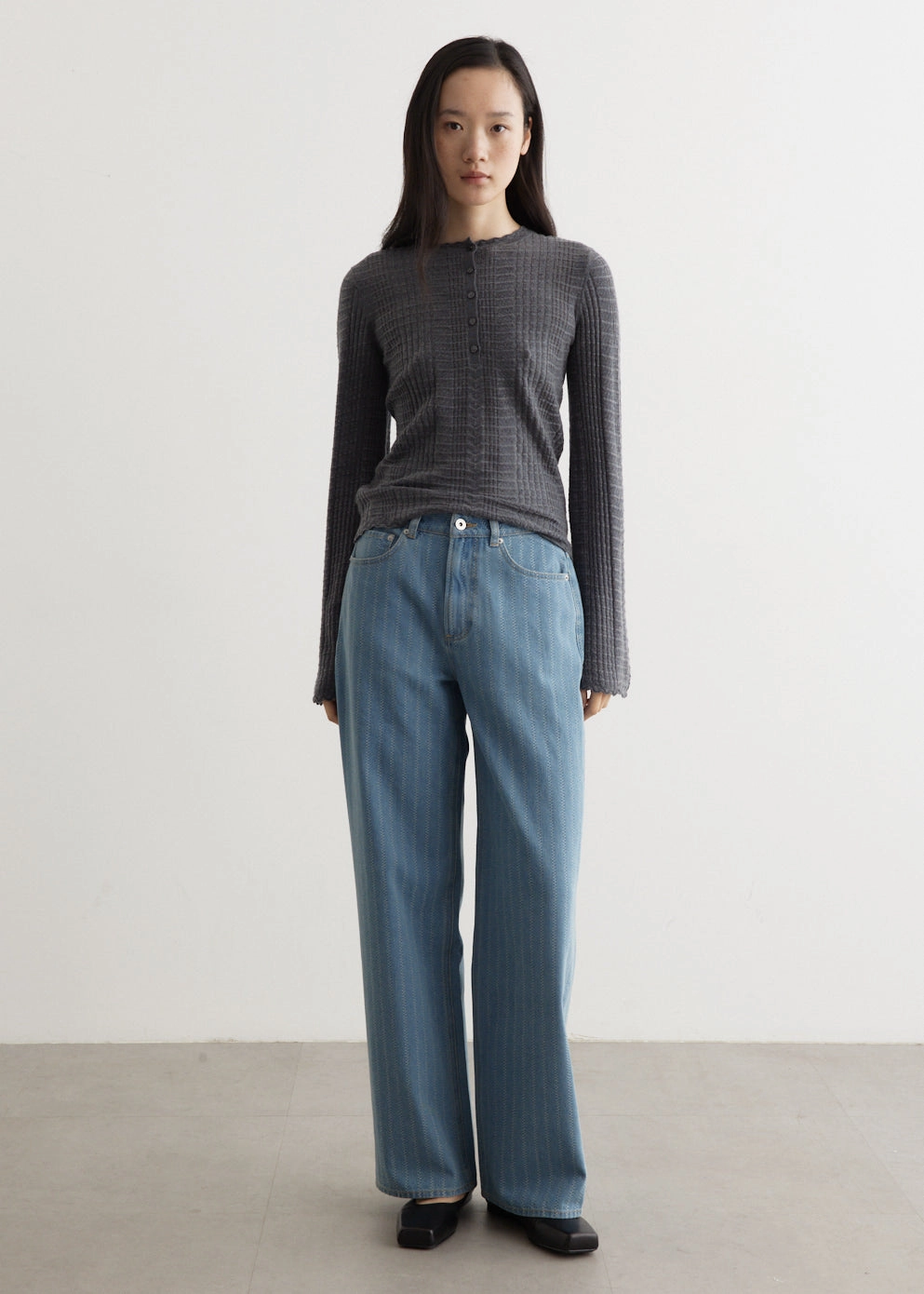 Crash Baggy Stripe Jeans Colorfast Dyeing Method